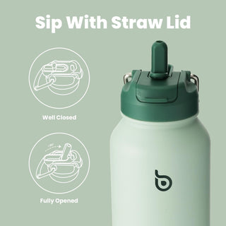 bottlebottle BOTTLE BOTTLE 32oz Insulated Water Bottle Stainless Steel Sport Water Bottle with Straw Dual-use Lid Design for Gym with Pill Box (green)