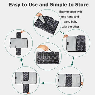 NALACAL Baby Changing Pad, Diapers Newborn Pads, Lightweight Diaper Changing Pad, Foldable Infant Urinal Pad, Leakage Protection, with Built-in Pillow Travel Diaper Changing Mat Portable Diaper Gift