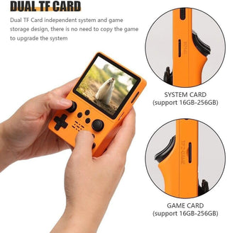 QuantumG - R35S Retro Handheld Game Console with 3.5 Inch IPS HD Display, Linux System, 64GB Inbuilt Games – Compact Pocket Video Game (Black)