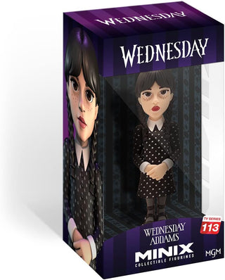 Minix Wednesday Addams With Thing Model | Collectable Wednesday And Thing Figure From The Wednesday TV Series | Bandai Minix Wednesday Toys Range | Collect Your Favourite Wednesday Figures