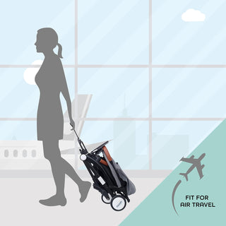 MOON Ritzi Light Weight Travel Cabin Stroller/Pushchair for Baby/Kids/Toddler from 0 Months+ Upto 15 kg, Black/Blue Dots