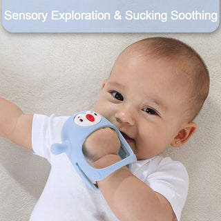 Smily Mia Breastfed Baby Pacifiers, Baby TeethingToys for 0-6Months, Baby Teethers for 3-6Months, Hand Teether For Infants, Baby Essentials&Baby Registry for New Born, Baby Must Need Items, light blue