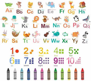 GHAKKE Animal Alphabet Numbers Colour Decals Stickers Kids Peel and Stick Removable for Room décor Letters ABC Classroom playroom Decorations Educational Bedroom Nursery