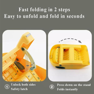 U-HOOME Foldable Toddler Step Stool for Kids Kitchen Bathroom Sink,Toilet Steps Potty Training Stool,Dual Height 11" Kitchen Helper Plastic Poop Stools Ladder with Handles Nursery Foot Stools (Blue)