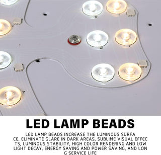 HUA QIANG WANG LED Flush Mount Ceiling Light,60W 3-Color Changeable Ceiling Lamp,Round Modern Ceiling Lighting Fixture for Living Room Dining Room Bedroom Kitchen Island(40cm)