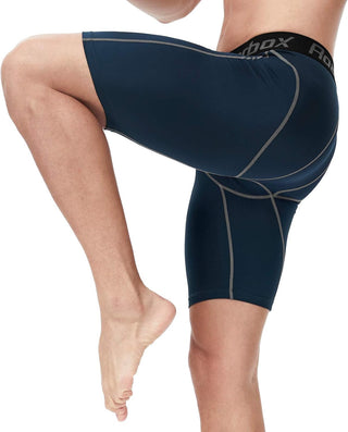 Roadbox Compression Shorts for Men 3 Pack Cool Dry Athletic Workout Underwear Running Gym Spandex Baselayer Boxer Briefs