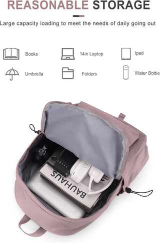 VECAVE Lightweight Casual Laptop Backpack Purse for Women,Travel Backpack with laptop compartment