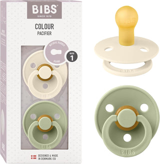 Bibs Pacifier Size 1 - Baby 0-6M (2pcs) - Ivory/Blush