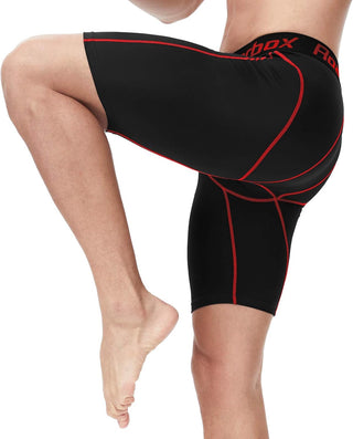Roadbox Compression Shorts for Men 3 Pack Cool Dry Athletic Workout Underwear Running Gym Spandex Baselayer Boxer Briefs