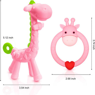 SHARE&CARE Baby Teething Toys for Girls and Natural Organic Fruit Feeder Pacifier/Baby Teether Chew Toys Fresh Food Feeder/ 1 Teethers and 1 Feeder with 3 Silicone Sacs(Blue2)