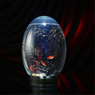 WABHDN Spherical Fish Tank Aquatic Ecosystem, Ecosphere Closed Aquatic Ecosystem, with LED Base Desktop Fish Tank,Blue