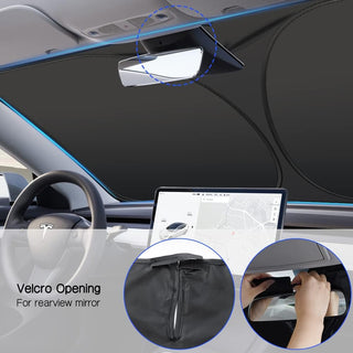 Rescien Foldable Car Windshield Sunshade with Storage Pouch,Front Windshield Reflective Sunshad,Car Front Window for Top Blocks UV Rays and Sun Heat Protection, Keeps Vehicle Coolerï¼ˆ56 * 31.5inchï¼‰