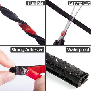 Beynant 19.7Feet Door Weather Stripping Door Seal Strip,Self-Adhesive Rubber Door Insulation Weather Strip for Window and Door Soundproofing D Shape,Weatherstripping for Door Frame Gap Blocker(Black)