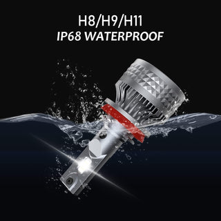 DZG H8 H9 H11 LED Headlight Bulbs 6500K Super Bright LED Bulb High Low Beam Halogen Replacement LED Headlights Conversion Kit, 2 Pack