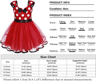 WonderBabe Girl Costume Polka Dots Tulle Tutu Dresses Princess Fancy Dress Up Halloween Birthday Party Dress with Ears Headband