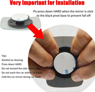 Ampper Blind Spot, 2" Round HD Glass Convex Rear View Mirror | Car | Pack of 2