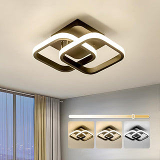 YATAI Dimmable LED Ceiling Light Fixture for Modern Home - Square Flush Mount LED Ceiling Lights for Bedroom, Living Room - Adjustable 3 Color Temperature (3000K-6000K) - 20W