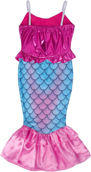 WonderBabe Little Girl Mermaid Princess Dresses Ariel Costume for Grils Birthday Party Halloween Cosplay Outfit with Accessories