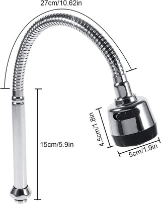 304 Stainless Steel 360 Degree Swivel Spout Kitchen Sink Faucet Pipe Fittings Adjustable Temperature Single Handle Connection