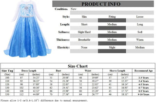WonderBabe Girls Snow Queen Costume Kids Princess Coronation Dress Up Halloween Birthday Party Cosplay Outfit with Accessory Set 1-12 Years