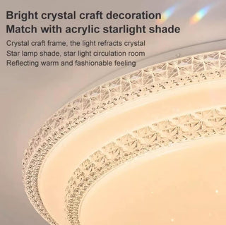 HUA QIANG WANG LED Flush Mount Ceiling Light,60W 3-Color Changeable Ceiling Lamp,Round Modern Ceiling Lighting Fixture for Living Room Dining Room Bedroom Kitchen Island(40cm)