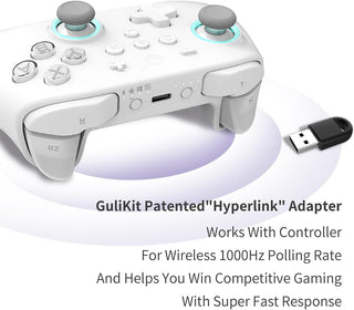 GuliKit KK3 Max Game Controller Hall Effect Joysticks Analog & Digital Triggers Wireless Pro 1000HZ Polling Rate Maglev/HD/Rotory Vibration Compatible with Switch/PC/Android/iOS/Steam Deck (Black)