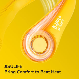 JISULIFE Portable Neck Fan, Hands Free Bladeless Fan, 4000 mAh Battery Operated Wearable Personal Fan, Leafless, Rechargeable, Headphone Design, USB Powered Desk Fan,3 Speeds-Green