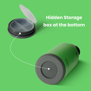 bottlebottle BOTTLE BOTTLE 32oz Insulated Water Bottle Stainless Steel Sport Water Bottle with Straw Dual-use Lid Design for Gym with Pill Box (green)