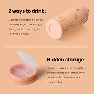 bottlebottle BOTTLE BOTTLE 32oz Insulated Water Bottle Stainless Steel Sport Water Bottle with Straw Dual-use Lid Design for Gym with Pill Box (green)