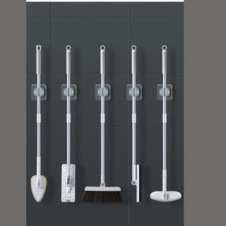 ZALCOON 6 PCS Mop Broom Holder Wall Mount - Mop Holder Self Adhesive Broom Hanger for Home Garage Garden Laundry Room Storage, Kitchen Tools Organizer