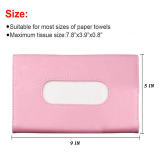 Carstuus Fredysu Leather Premium Napkin & Tissue Holder, For Backseat And Car Visor, Cartbox02B, Black