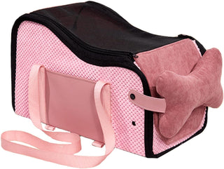 Amoilly Dog Car Seat For Small Dog, Center Console Puppy Car Seat, Pet Booster Seat For Car, Dirt-Proof Portable Pet Carrier For Outdoor, With Straps And Cooler Mat (Karamell)