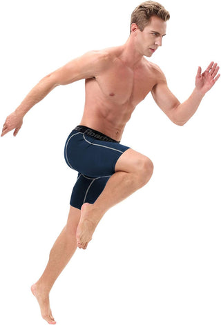 Roadbox Compression Shorts for Men 3 Pack Cool Dry Athletic Workout Underwear Running Gym Spandex Baselayer Boxer Briefs