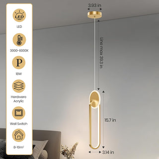 YT YATAI LIGHTING Modern LED Pendant Light for Bedroom and Living Room, Small Single Mini Bedside Pendant Stylish Adjustable Height and 3 Color Temperature