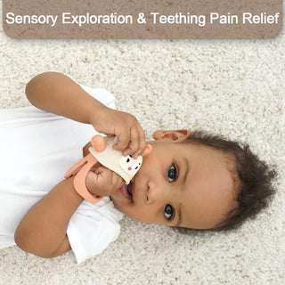 Smily Mia Breastfed Baby Pacifiers, Baby TeethingToys for 0-6Months, Baby Teethers for 3-6Months, Hand Teether For Infants, Baby Essentials&Baby Registry for New Born, Baby Must Need Items, light blue