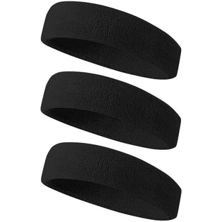 Proxima Direct Sweatbands, 3 Pack Ports Headband for Women Men Girls Boys, Super Comfy Sports Sweatband for Gym Workout Yoga Soccer Boxing Tennis