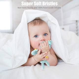 SHARE&CARE Baby Teething Toys for Girls and Natural Organic Fruit Feeder Pacifier/Baby Teether Chew Toys Fresh Food Feeder/ 1 Teethers and 1 Feeder with 3 Silicone Sacs(Blue2)