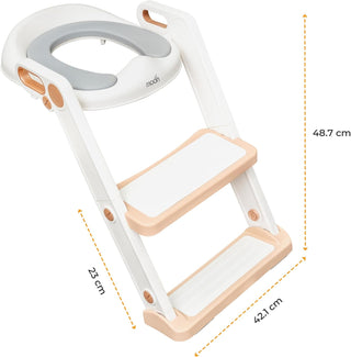 MOON Kids Step Stool Potty Trainer Seat-Safe, Durable - Foldable Potty Training Seat|PU Seat Cushion | Armrests| AntiSlip Pads| SplashProof & Easy to Clean |Fit Most Toilet Seats-Pink and Purple