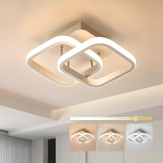 YATAI Dimmable LED Ceiling Light Fixture for Modern Home - Square Flush Mount LED Ceiling Lights for Bedroom, Living Room - Adjustable 3 Color Temperature (3000K-6000K) - 20W