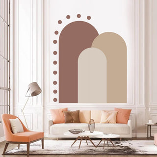 CAMAQUI Large Bohemian Arch Wall Decal Boho Rainbow Abstract Wallpaper Wall Stickers for Girls Bedroom Toddler Room Nursery Wall Decor