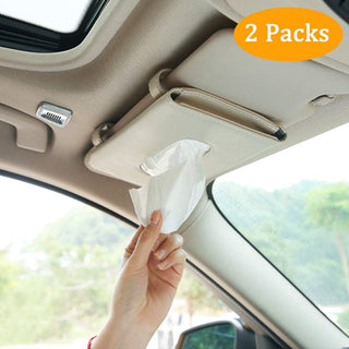 Carstuus Fredysu Leather Premium Napkin & Tissue Holder, For Backseat And Car Visor, Cartbox02B, Black