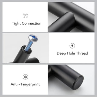 Home Expert 10 Pack 7.38'' Matte Black Cabinet Pulls Stainless Steel Cabinet Handles 7-3/8 inch Length Matte Black Drawer Pulls 5 inch Hole Center Kitchen Drawer Pulls