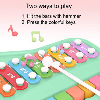 SP Toys SPT 2 in 1 Piano Xylophone Kids Toddler Musical Instruments Early Educational Key Scales Hammering Pounding for Preschool Toddlers Birthday Gift (BLUE)