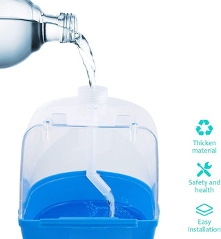 ECVV Buring Bird Bath Box Parakeet Caged Bird Shower Bathing Tub Hanging Device with Water Inject Hole for Small Birds Canary Budgies Parrots