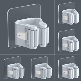 ZALCOON 6 PCS Mop Broom Holder Wall Mount - Mop Holder Self Adhesive Broom Hanger for Home Garage Garden Laundry Room Storage, Kitchen Tools Organizer