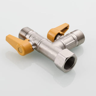 Tecmolog Brass Water Diverter 3 Way Shower Diverter Valve T Adapter Shower Head Shut-Off Valve for Showerhead and Shower Arm, DSF009