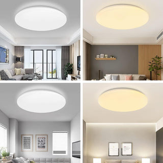 HUA QIANG WANG 3-Color Round LED Ceiling Light Fixture Modern Simple Ultra-thin White Flush Mount Ceiling Lamp for Bedroom Living Room Dining Room Kitchen Island Hallway(40cm)