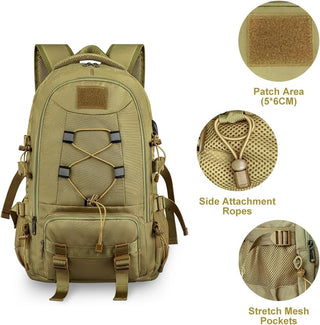 XQXA Travel Backpack, 45L Large Capacity Waterproof Hiking Backpack 17.3 Inch Laptop Backpack Male Female Trekking Backpack for Sports Outdoor Camping Camping