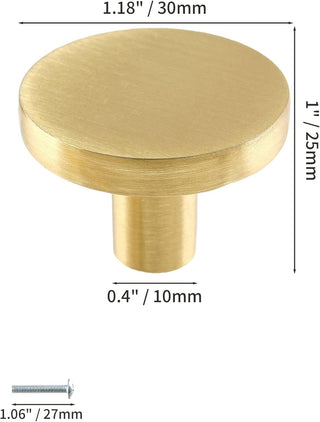 GEPAS 6pcs Gold Cabinet Knobs, Zinc Alloy Brushed Brass Cabinet Ring Pulls Dresser Handles Furniture Hardware for Kitchen Cupboard Drawers Closet Door,Easy to Install (Style2)