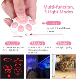 Mumoo Bear Cat Toys, Laser Pointer with 5 Adjustable Patterns, USB Recharge Laser, Long Range and 3 Modes Training Chaser Interactive Toy, Dog Laser Toy